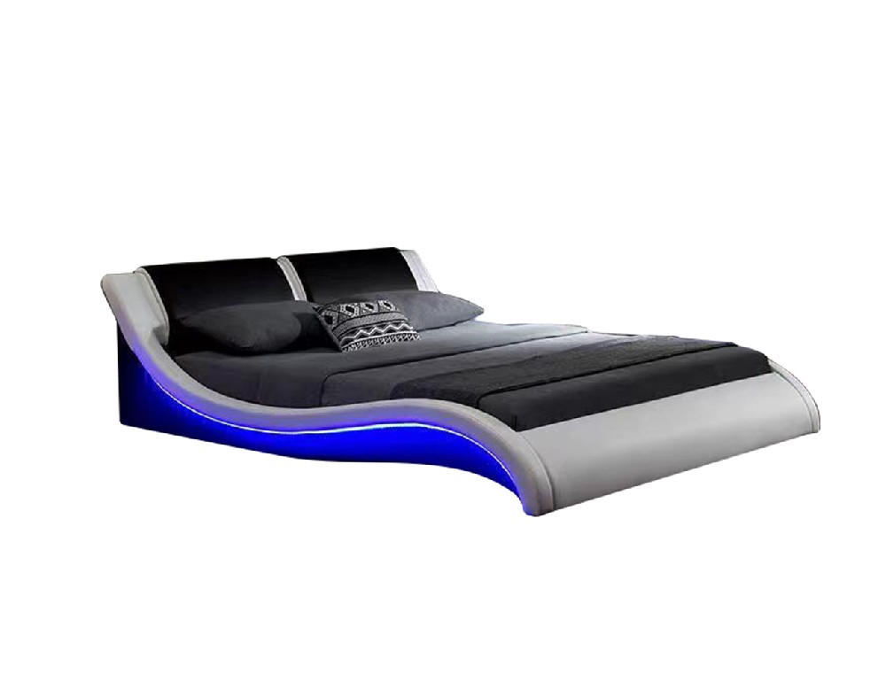HD-5808 Modern Upholstered Bed With Led Light