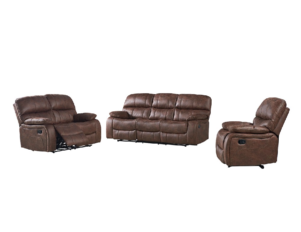 HD-6634  Classic Living Room Reclining Sofa Sets, Microfiber material